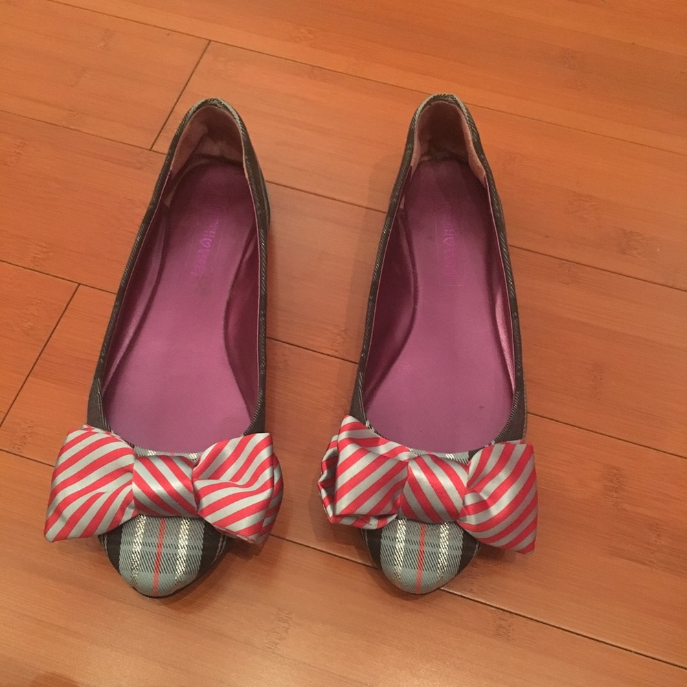 Coach Poppy / Plaid Flats with Striped Bows